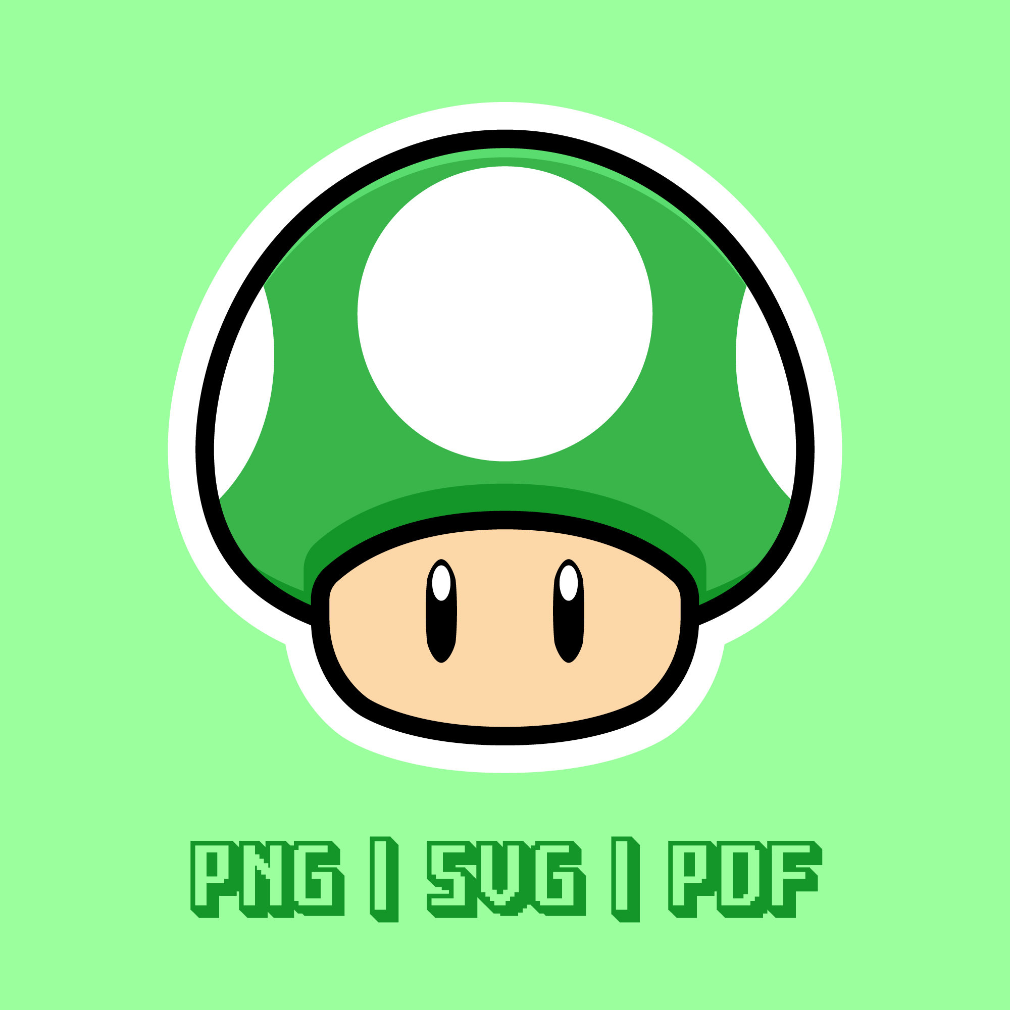 Super Mario Green Mushroom Instant Download Pack PNG SVG - Etsy