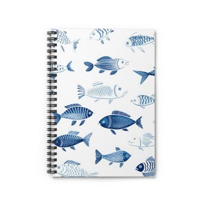 Fish Notepad Journal, Spiral Notebook - Ruled Line, Fish Illustration, Fishing Gift, Stationery Supplies, Ocean Lover Gift, Writing Journal
