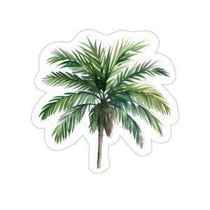 Palm Tree Sticker, Watercolor Nature Stickers, Palm Tree, Aesthetic Sticker, Tropical Sticker,Tropical Gift, Nature Sticker, Palm Tree Decal