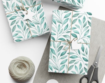 Natural Gift Wrap Paper,Watercolor Leaf Design,Watercolor Wrapping Paper, Gift Wrap,Multifunctional Wrapping Paper,Minimal Gift Wrap,Leaves