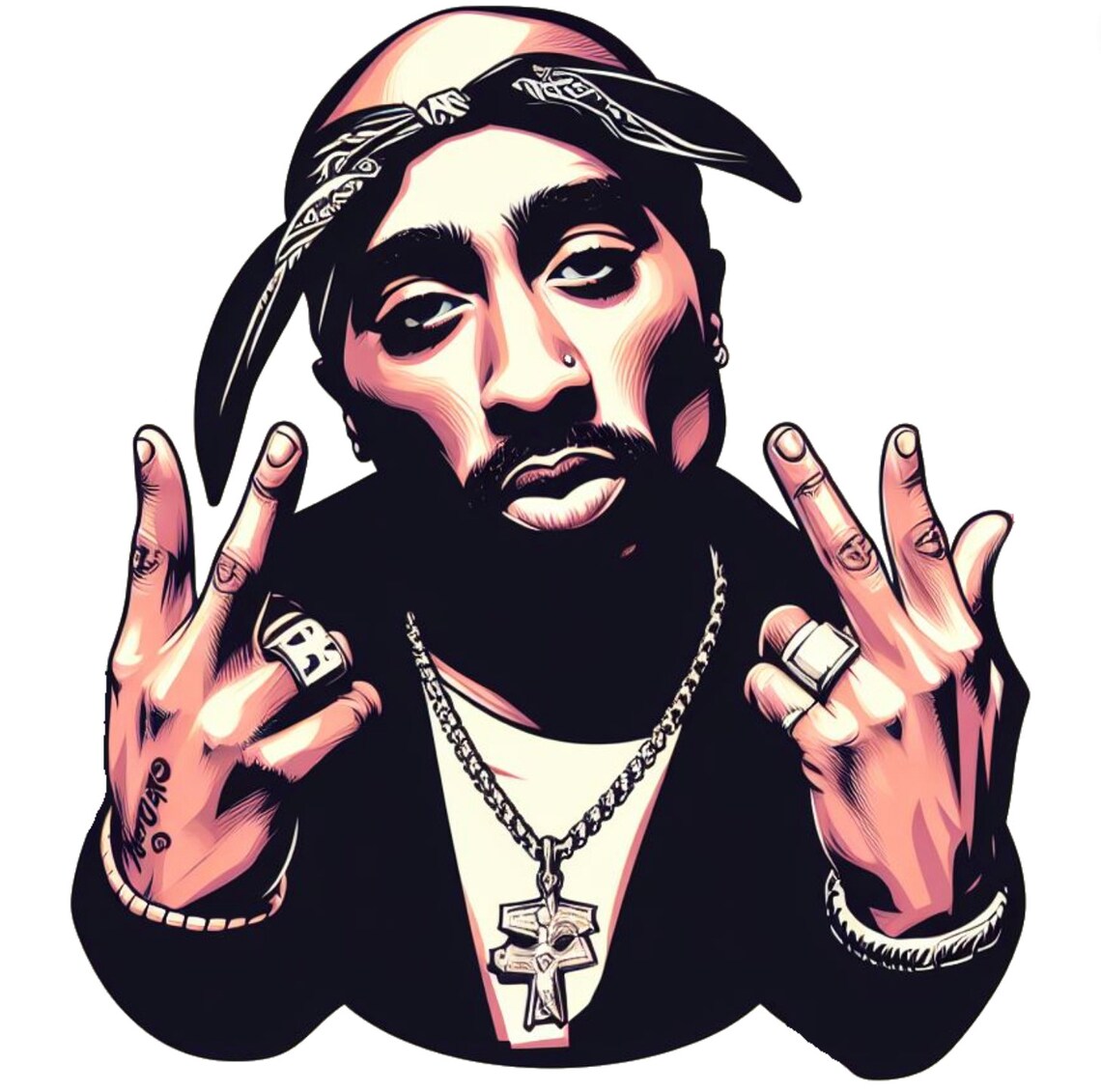 2pac Sticker, Tupac Decal, 2pac Laptop Sticker, 2pac Car Decal