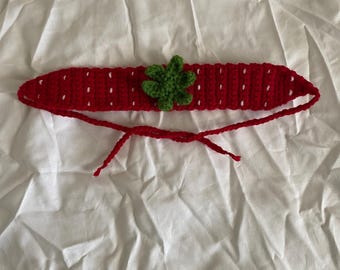 Crochet strawberry headband