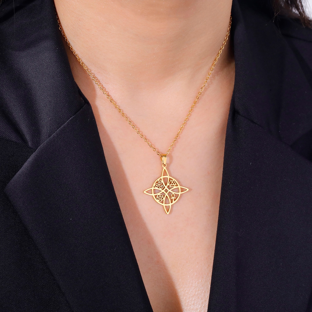 Spooky Halloween Witchcraft Witch Knot Pendant Necklace Amulet - Etsy