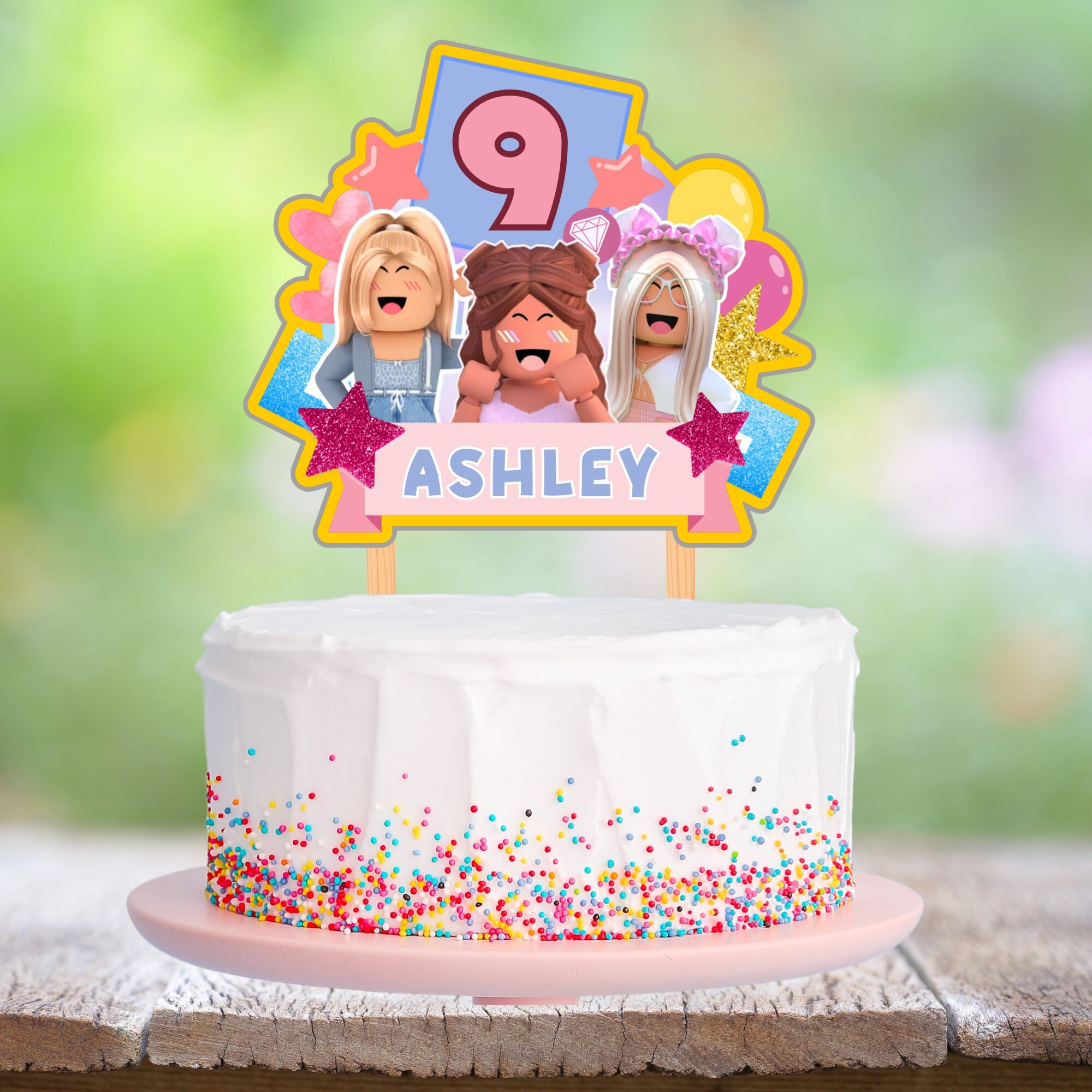 Printable Girls Roblox Cake Topper PNG Instant Digital -  Portugal