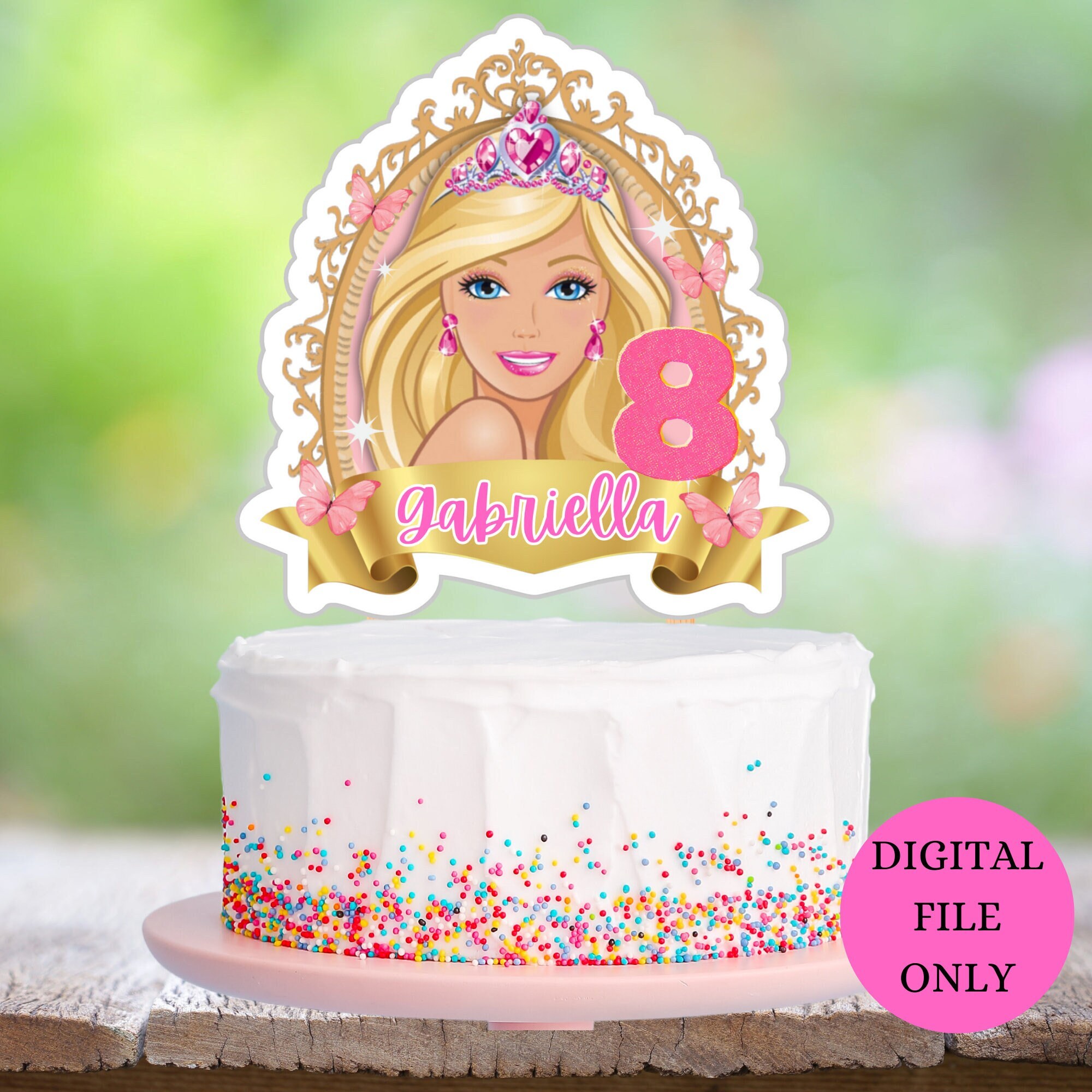 Milena Cakes - Bolo Barbie! Topper @print.personaliza