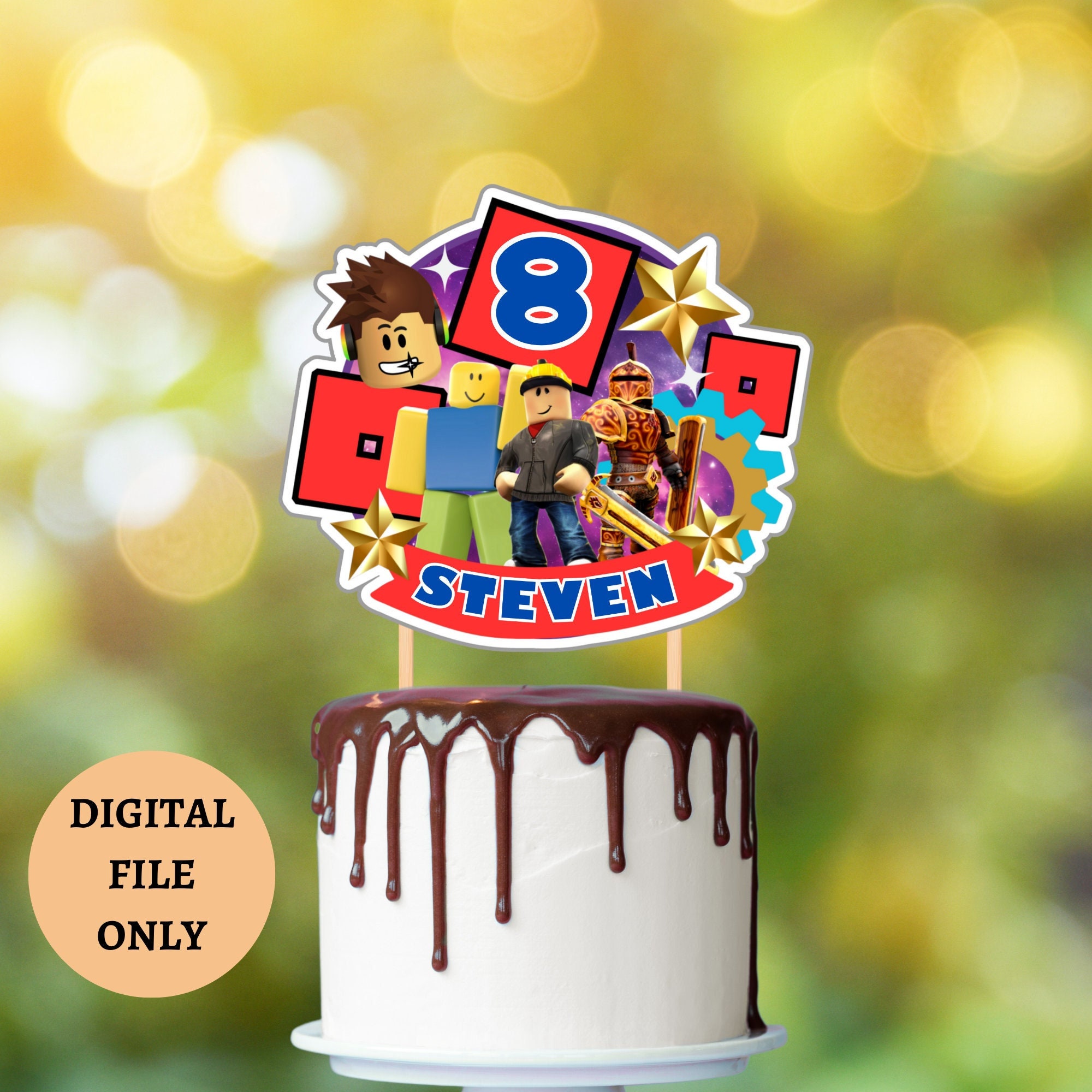 Topo de bolo - Roblox  Roblox cake, Birthday cake topper printable, Happy  birthday logo