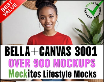 Bella+Canvas 3001 T-Shirt Mockup Bundle, Diverse Models (Digital Download)