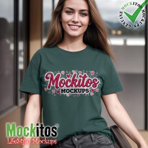 Comfort Colors 1717 Blue Spruce Heavyweight Adult Tee Womens T-Shirt Mockup