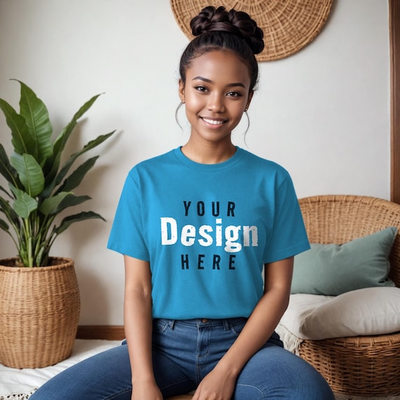 Bella + Canvas Unisex Jersey T-Shirt - Heather Ice Blue, 100% Cotton, Short Sleeve (Style 3001C) - View #2