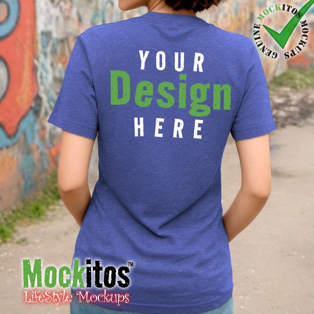 Bella Canvas 3005CVC Stil Heather True Royal Jersey Kurzarm T-Shirt ...