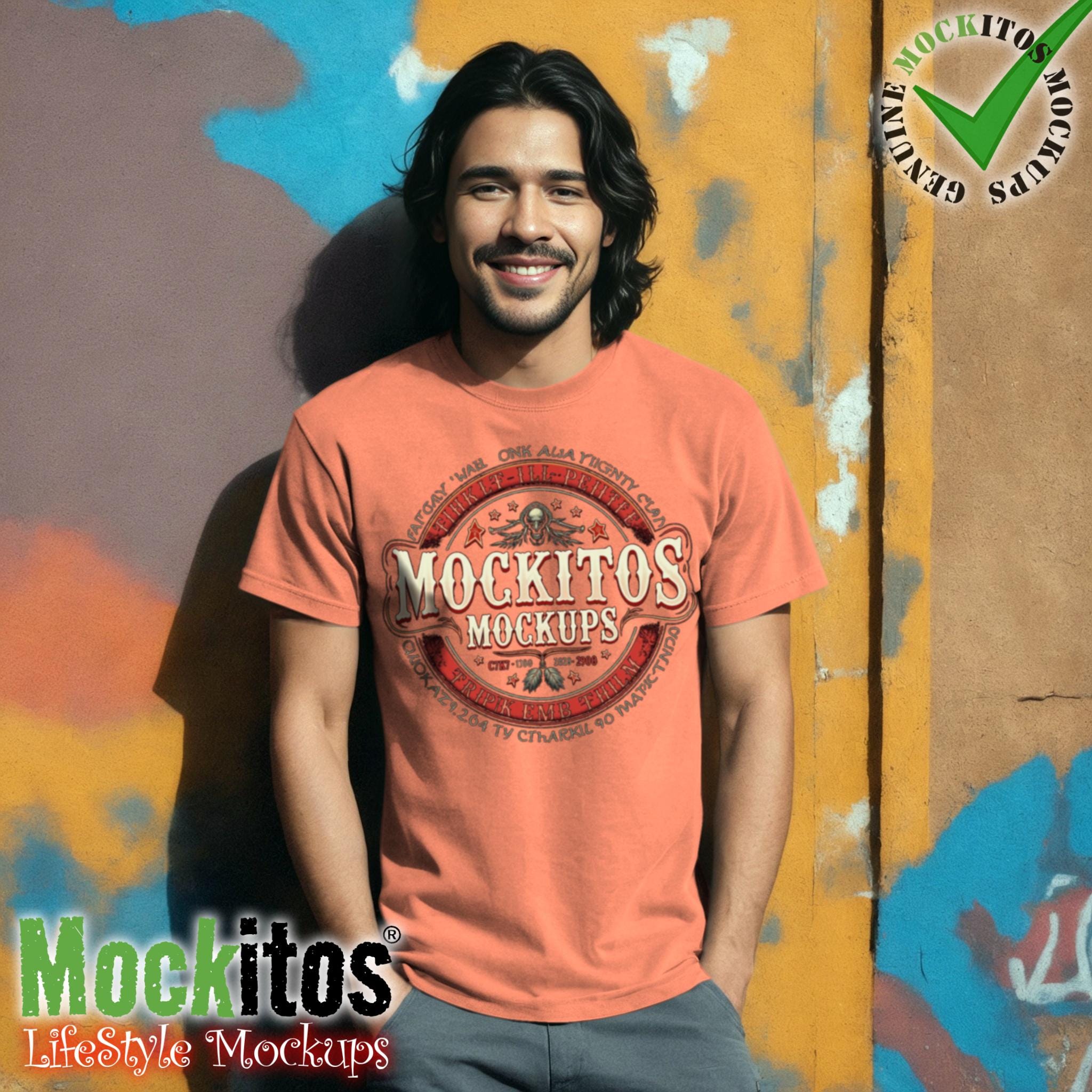 Comfort Colors 1717 Tee Mockup: Melon, Heavyweight Adult T-shirt