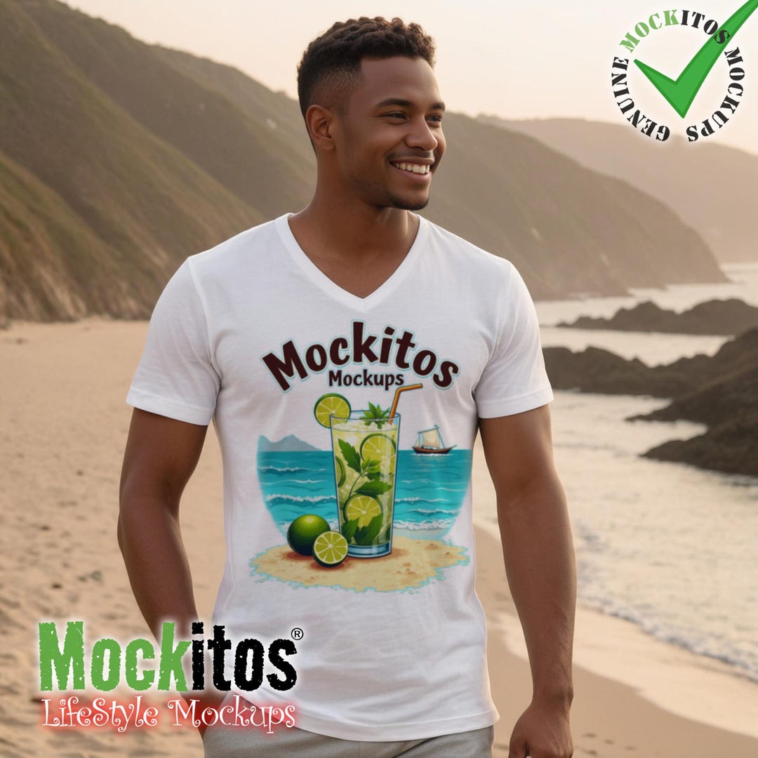 Bella+canvas 3005 Style White Jersey Short Sleeve V-neck Tee Mens T ...