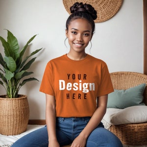 Bella+canvas 3001 Style Burnt Orange Jersey Short Sleeve Tee Womens T ...