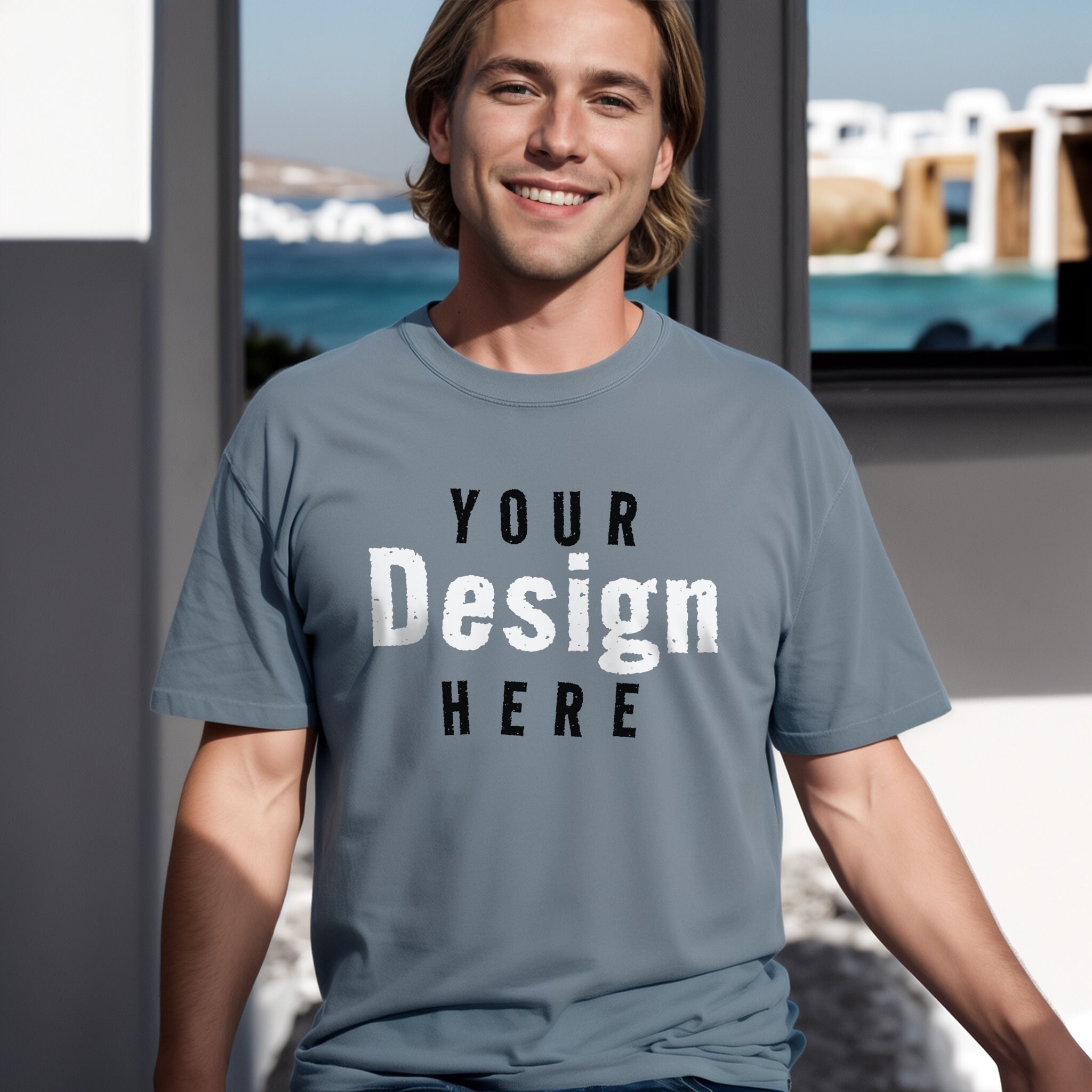 Comfort Colors Men's Short Sleeve Tee - Style 1717, Brick Color, Large - Soft Ring-Spun Cotton
