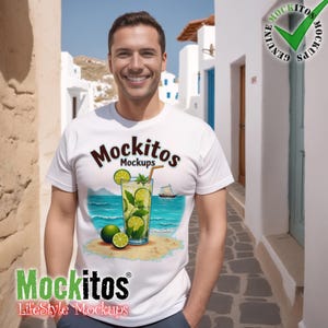 Gildan 2000 White Adult T-Shirt Mens T-Shirt Mockup Young Adult European Male