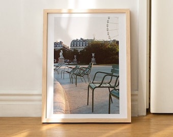 Paryż 35 mm Film Print, Paryż Digital Download, Paryż Film Photography Print, Vintage Printable Wall Art, Tuileries Garden, Parisian Decor