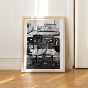Paris 35mm Film Print, Paris Digital Download, Paris Film Photography, Vintage Printable Wall Art, French Cafe, Black and White Paris Decor