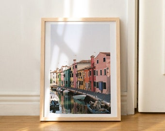 Burano Italië 35mm filmprint, vintage muurkunst, Italië digitale download, trendy huis- en wanddecoratie, afdrukbare muurkunst