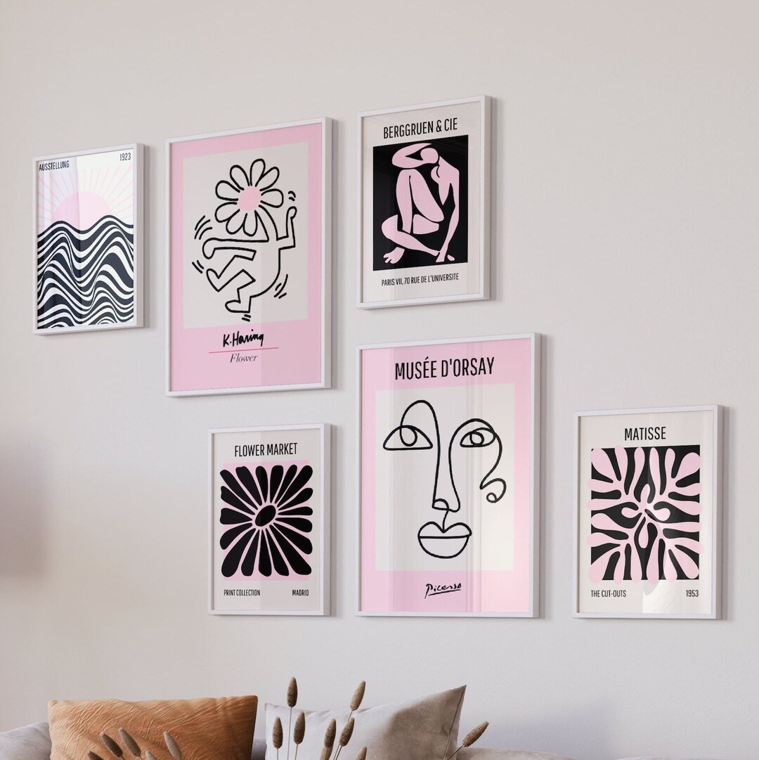 Exhibition Set of 6 Art Prints Keith Haring Wall Art Picasso Etsy