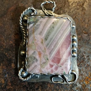 Silver Rhodochrosite Pendant