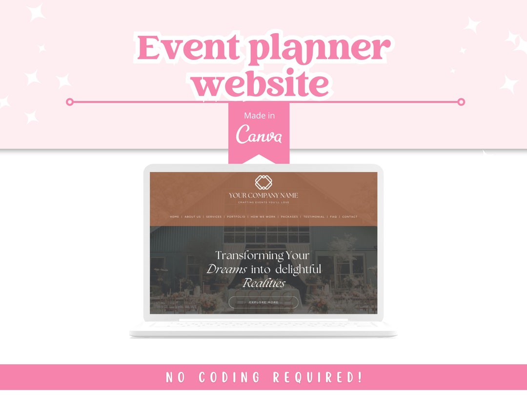 Event Planner Website Template Canva Website Template Event Planner Event Planner Website Template Canva Website Template Event Planner
