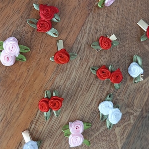 10, Dusky Pink Ribbon Roses, Satin Ribbon Roses, Satin Roses, Sew