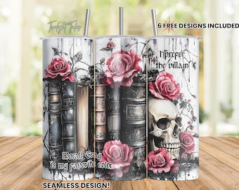 Mroczny romans Wolę złoczyńcę 20 oz Skinny Tumbler Sublimacja Design Booktok Cyfrowe pobieranie PNG Natychmiastowe pobieranie Bezszwowy Tumbler Wra
