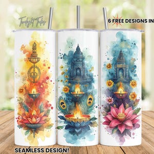 Hindu Sanathan Dharma 20 oz Skinny Tumbler Sublimation Design, Indian Puja Gift Digital Download PNG Instant Download Seamless Tumbler Wrap