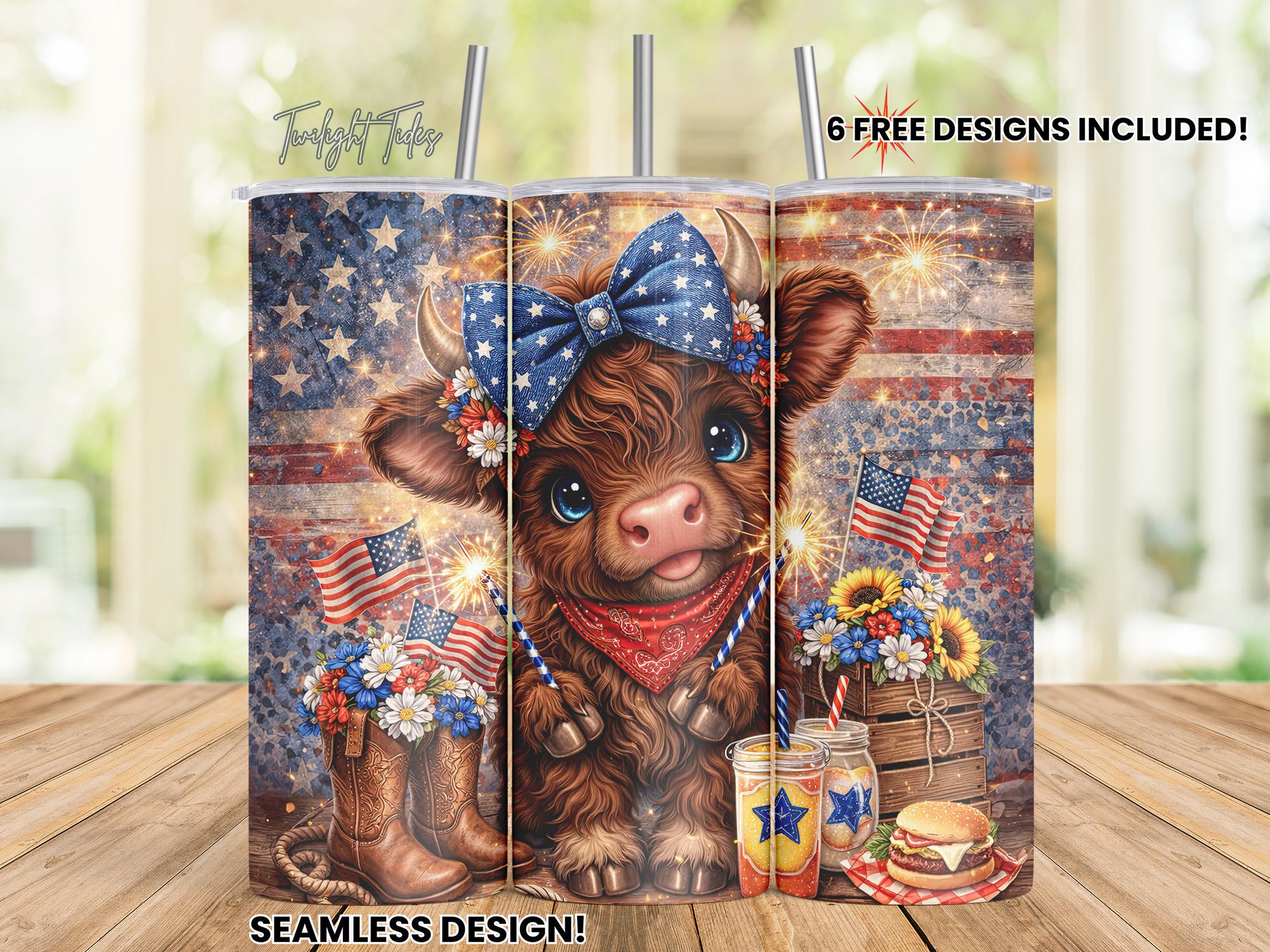 Cowgirl Highland Cow 20 Oz Skinny Tumbler Sublimation Design, Country ...