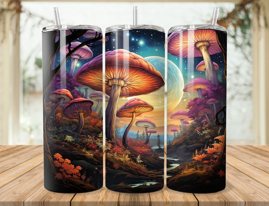 Mushroom Forest 20 Oz Skinny Tumbler Sublimation Design Cottagecore ...