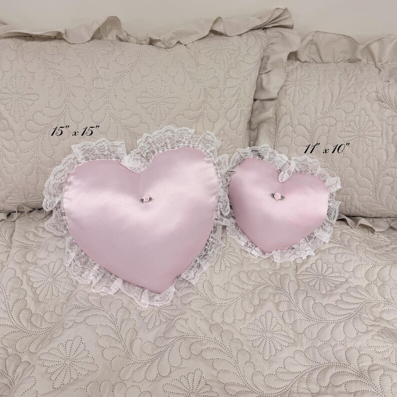 Coquette Room Decor, BalletCore, Throw Pillow, Cottagecore Decor, Housewarming Gift for Her, Cottagecore Aesthetic, Heart Pillow image 2