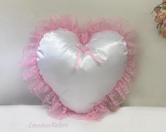 Coquette Room Decor, Balletcore, Cottagecore, Throw Pillow, Heart Pillow, Summer Decor, Lana Del Rey Gift, Shabby Chic, Cottagecore Decor