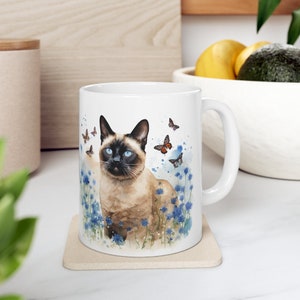Siamese Cat Gifts, Siamese Cat Mug, Cottagecore Gift, Gifts for Cat Lovers, Cat Coffee Mug