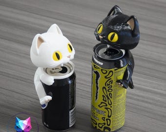 Digital Files Cat Can Dust Cover Soda Cap Drink Cap Beverage Lid Reusable Protector 3D Printing STL Printable Model Multi-Part No AMS