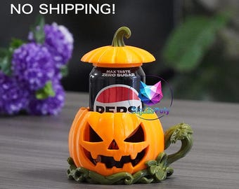 Digital STL File For 3D printing Halloween Pumpkin Multi-Part Multifunctional Can Beer Holder Pumpkin Lantern Candy Box Tray Can Dust Cover