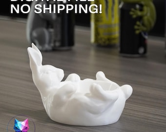 DigitalFile Bunny Bowl Easter Decor 3D Print STL Rabbit Storage Bowl Candy Bowl Jewelry Trinket Dish Catchall Tray Home Gift Printable Model