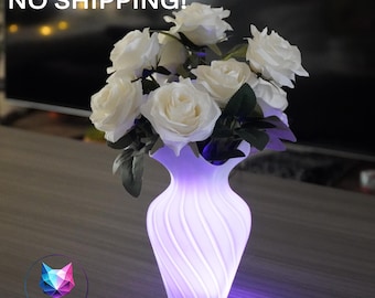 Digital File Scalloped Edge Vase Lamp 3D Print STL Multi Functional Flower Vase Ambient Light Decorative Home Decor LED Lamp Printable Model