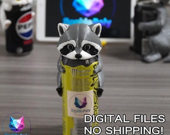 Digital File Raccoon CanCover Soda Dust Cover Beverage Lid Reusable Cap Drink Protection Beginner Printing STL Printable 3D Multi-Part NoAMS