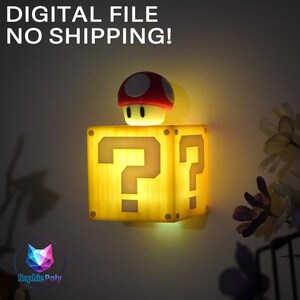 Digital Files Mario Toad Piranha Plant Question Block Decorative Night Light Remote-Controlled USB Fun Game Storage Box 3DPrinting STL NoAMS