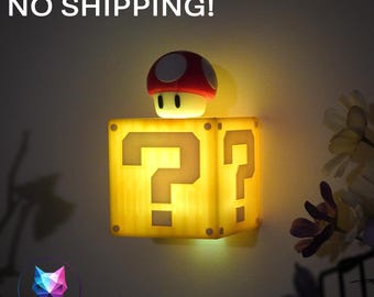 Digital Files Mario Toad Piranha Plant Question Block Decorative Night Light Remote-Controlled USB Fun Game Storage Box 3DPrinting STL NoAMS