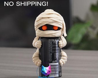 Digital File MultiPart Halloween Mummy CanCover Soda Dust Cover Beverage Lid Reusable Cap Drink Protection Beginner 3DPrinting STL Printable