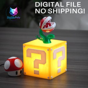 Digital Files Nintendo Mario Piranha Plant for Question Block Decorative 3D Print STL Video Game Collectible(Does Not include the light box)