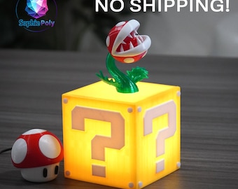 Digital Files Nintendo Mario Piranha Plant for Question Block Decorative 3D Print STL Video Game Collectible(Does Not include the light box)