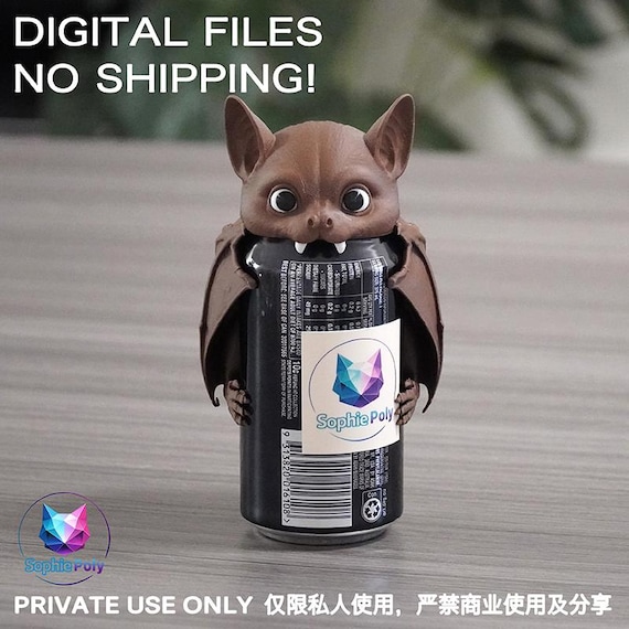 Digital Files Multi-Part No AMS Halloween Bat Cancover Dust Cover Soda Cap Beverage Lid Drink Protection  STL Printable 3DPrinting Model