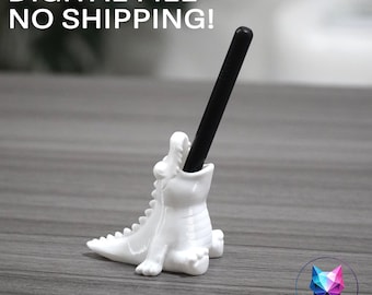 Digital File Tablet Pen Stand and iPad Stylus Holder Drawing Tablet Accessory Digital Art Tool Cute Crocodile Toothbrush Holder 3D Print STL