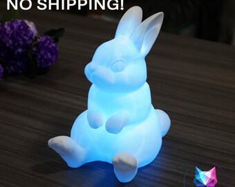 Digital File Cute Easter Bunny Night Light Rabbit Lamp Gift USB or wireless light Home Decor Holiday Decoration 3D Print STL Printable Model