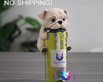 Digital File Multi-Part Bulldog CanCover Soda Dust Cover Beverage Lid Reusable Cap Drink Protection Beginner Printing STL Printable 3D Model