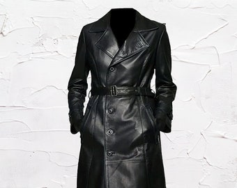 Winlit Leather Trench Coat, Vintage 80s, Paisley Jacket