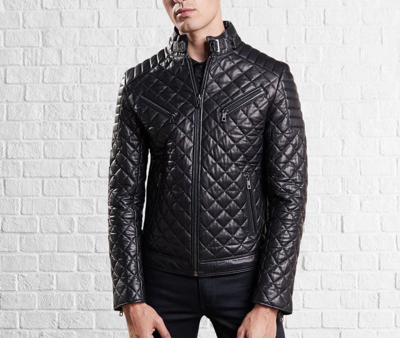 PHILIPP PLEIN スカルジャンパー　イタリア製 Leather Jacket Crystal Skull | Philipp Plein