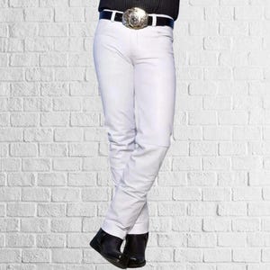Men&#39;s White Leather Pants Stylish Leather Outfits Motorcycle biker Slim fit || Partywear Leather pants For Men&#39;s ||